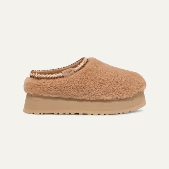 Ugg Maxi Curly Tazz Platform Slippers in Sand 6 - Picture 2 of 13
